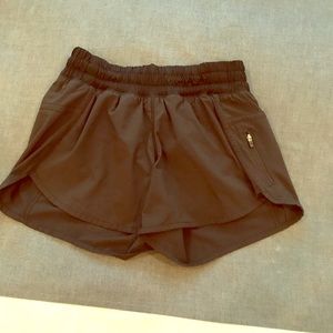Black lululemon running shorts with pocket. Size 4